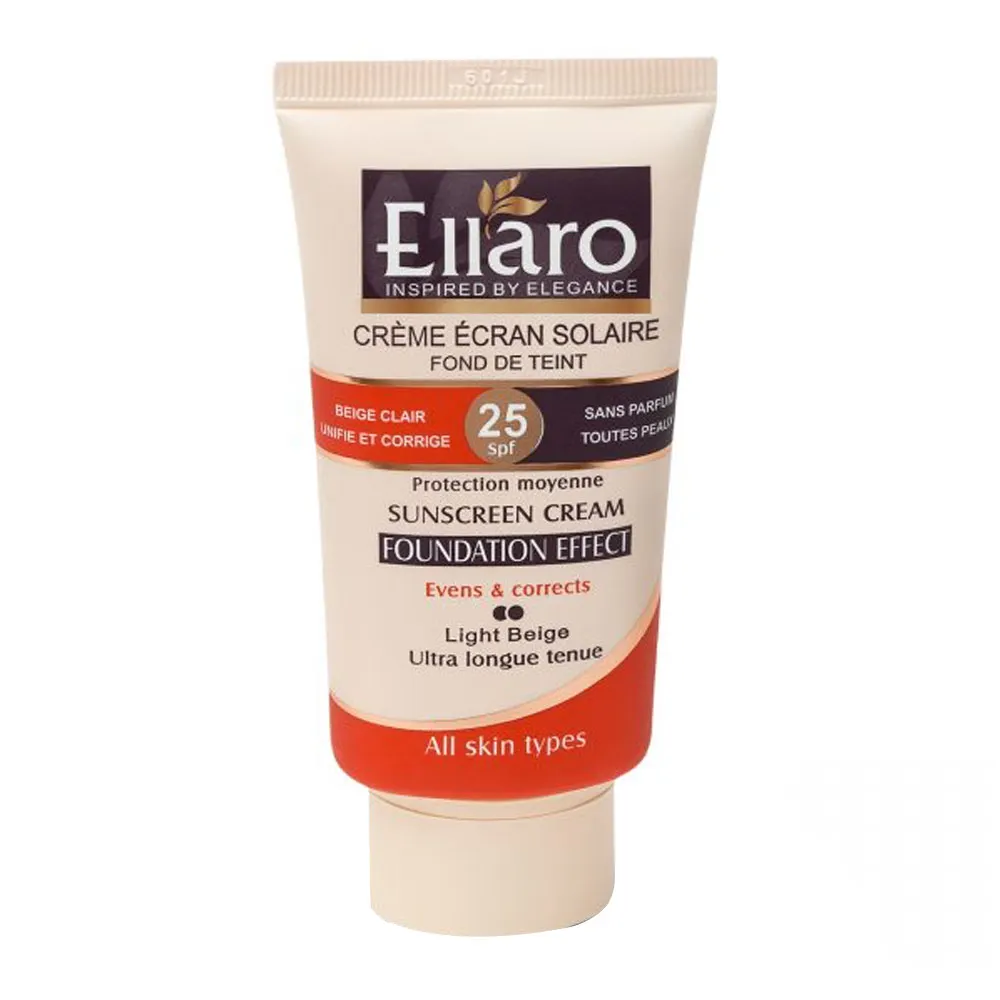 light-beige-ellaro-- کرم ضد آفتاب الارو SPF25 کرم پودری (بژ روشن) - تصویر 1