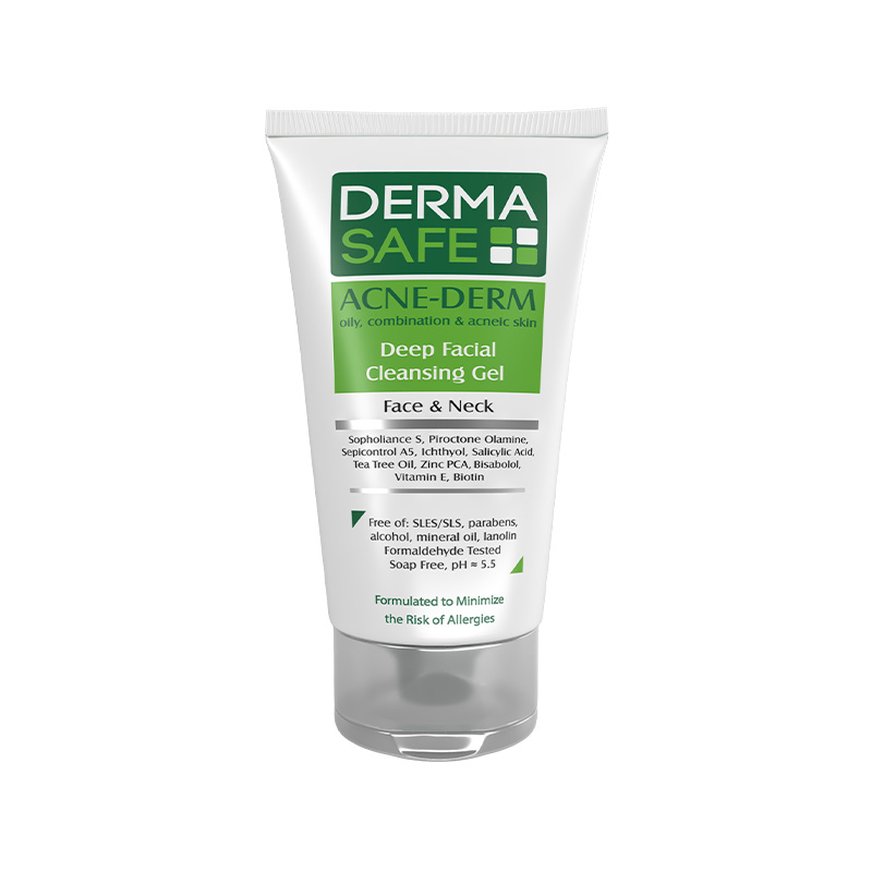 Deep-Facial-Cleansing-Gel ژل شستشوی صورت آکنه درم درماسیف - تصویر 1