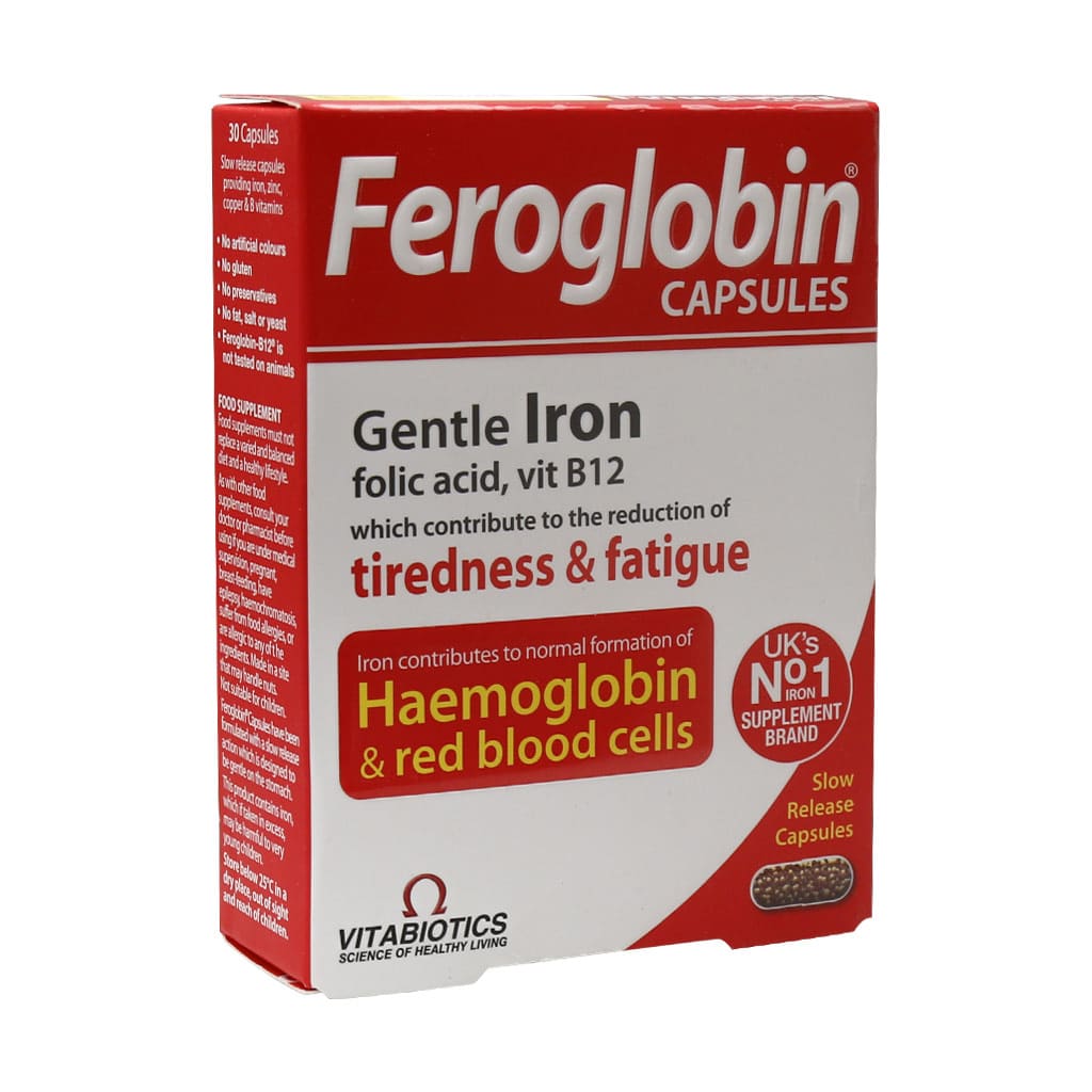 Vitabiotics-Feroglobin-B12-30-Caps کپسول فروگلوبین ب12 - تصویر 1